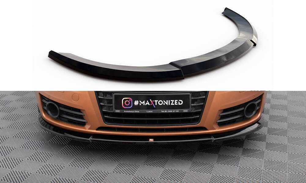 Voorspoiler V.1 Audi A7 C7 Maxton Glans Zwart