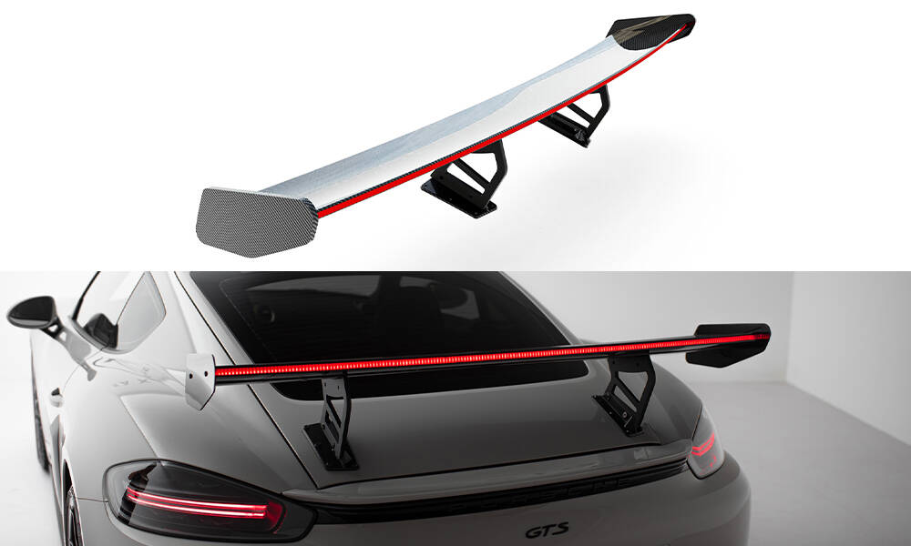 Carbon Spoiler V.1 + LED Porsche 718 Cayman 982C Maxton