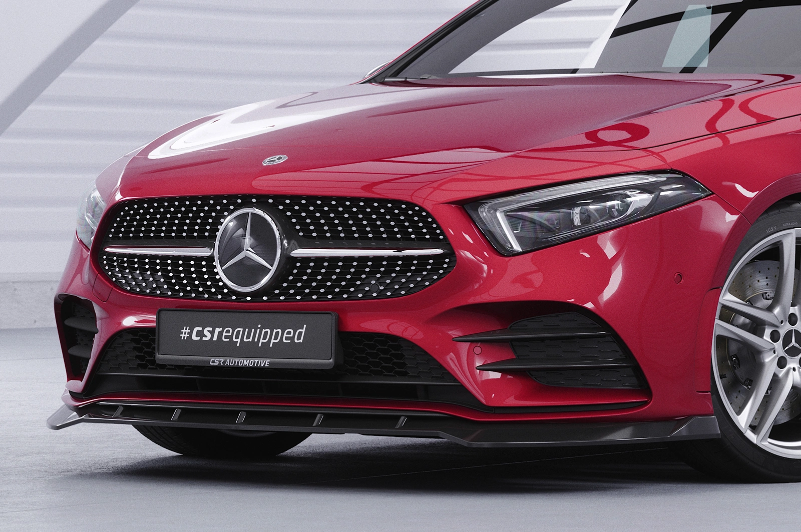 Voorspoiler Mercedes-Benz A-Klasse 177 A35 AMG/AMG-Line Glans Zwart (2018)