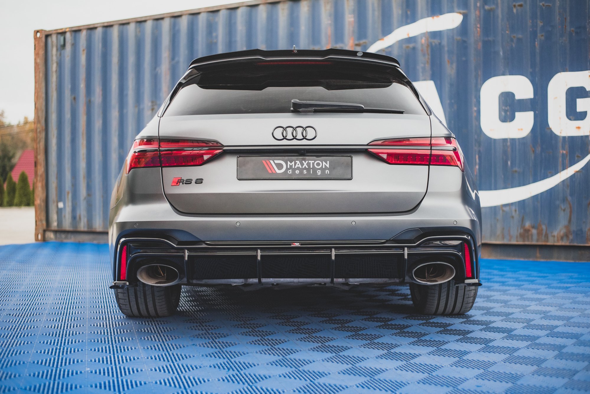 Achter Diffuser Audi RS6 C8 Maxton Glanzend zwart
