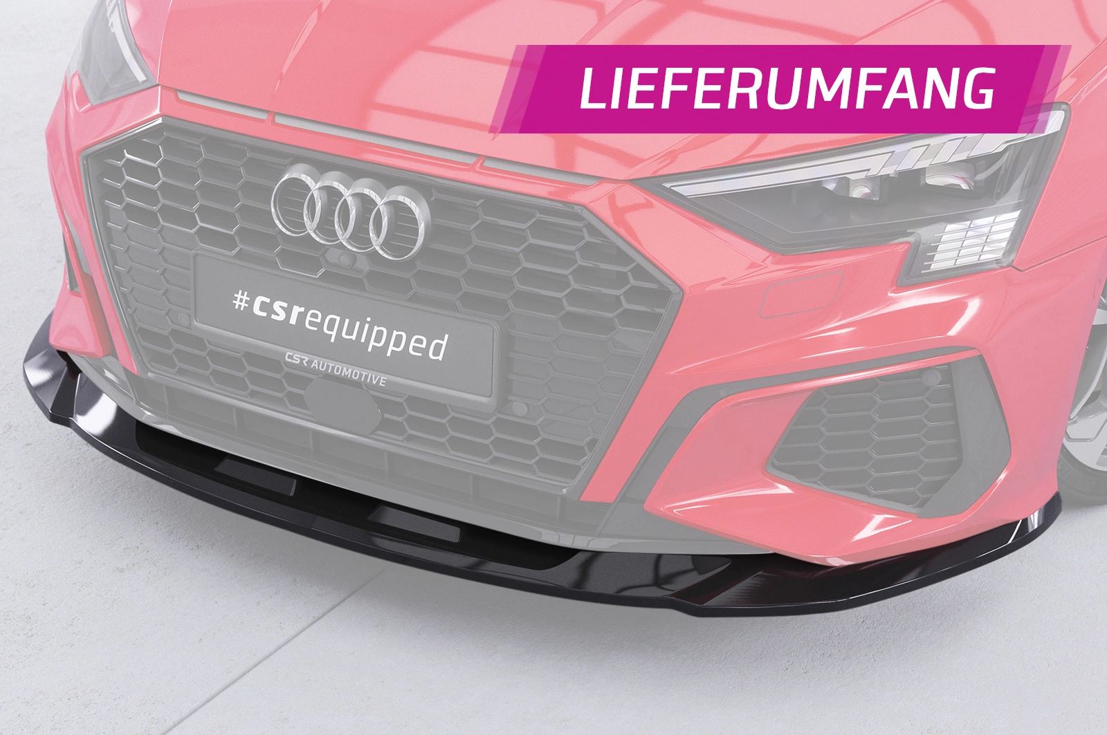 Voorspoiler Audi A3 8Y S-Line / S3 8Y glans zwart