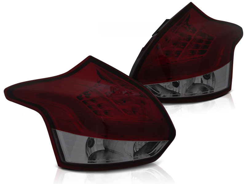 Taillights Ford Focus III 5 door 2011- LED red/Smoke
