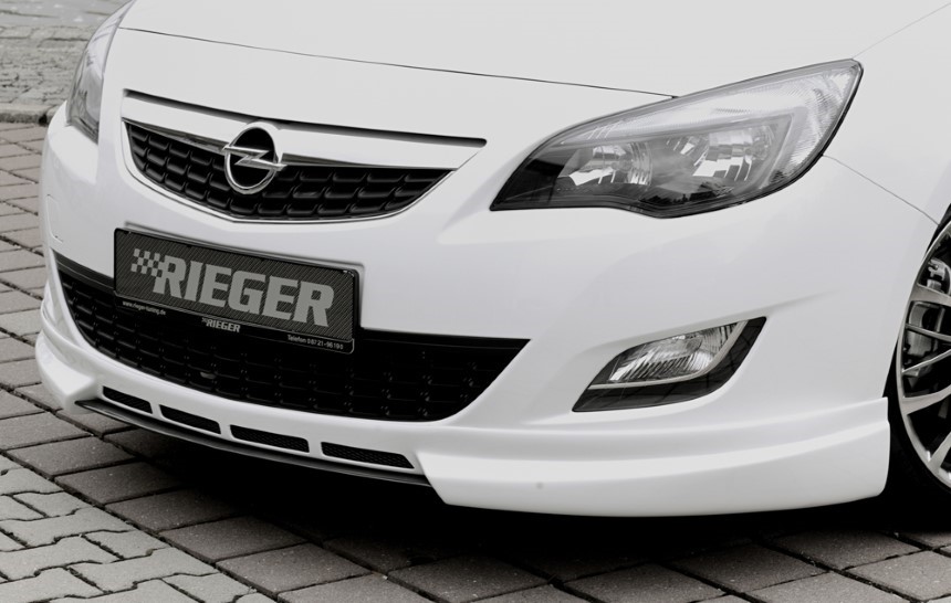 Voorspoiler lip Opel Astra J met zijribben Rieger