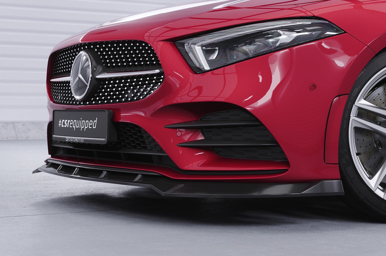 Voorspoiler Mercedes-Benz A-Klasse 177 A35 AMG/AMG-Line Glans Zwart (2018)