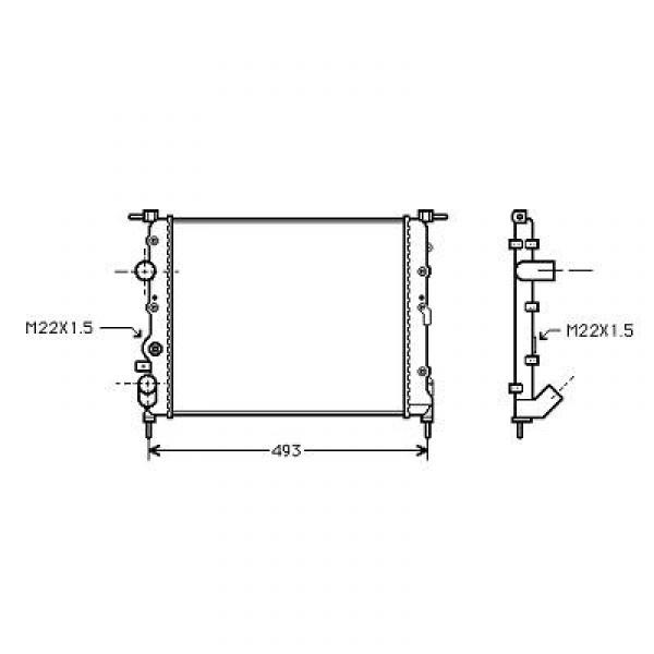 Radiator CLIO/MEGANE 96->> 430x377 1.2 /1.4/1.6 AC 731 378
