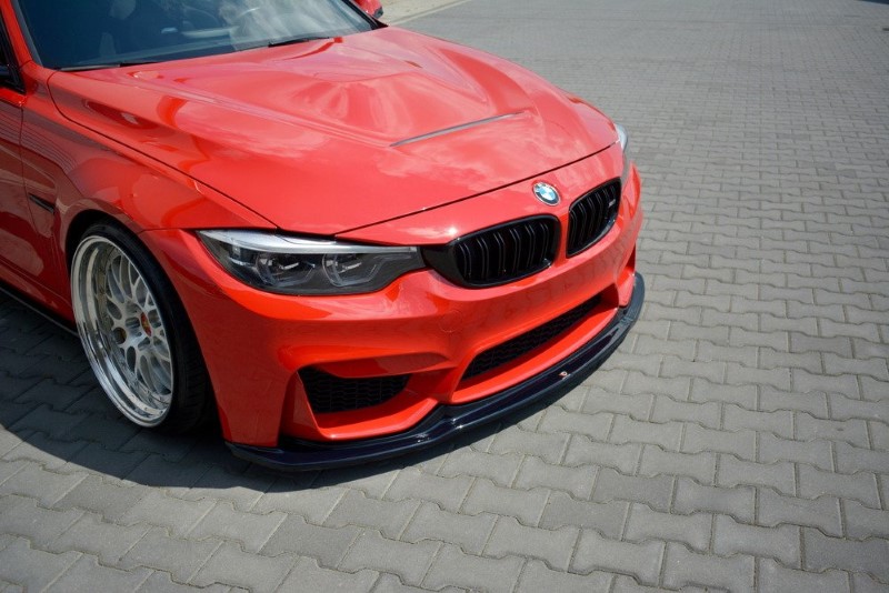 Voorspoiler V.1 BMW M3 F80 Glanzend Zwart