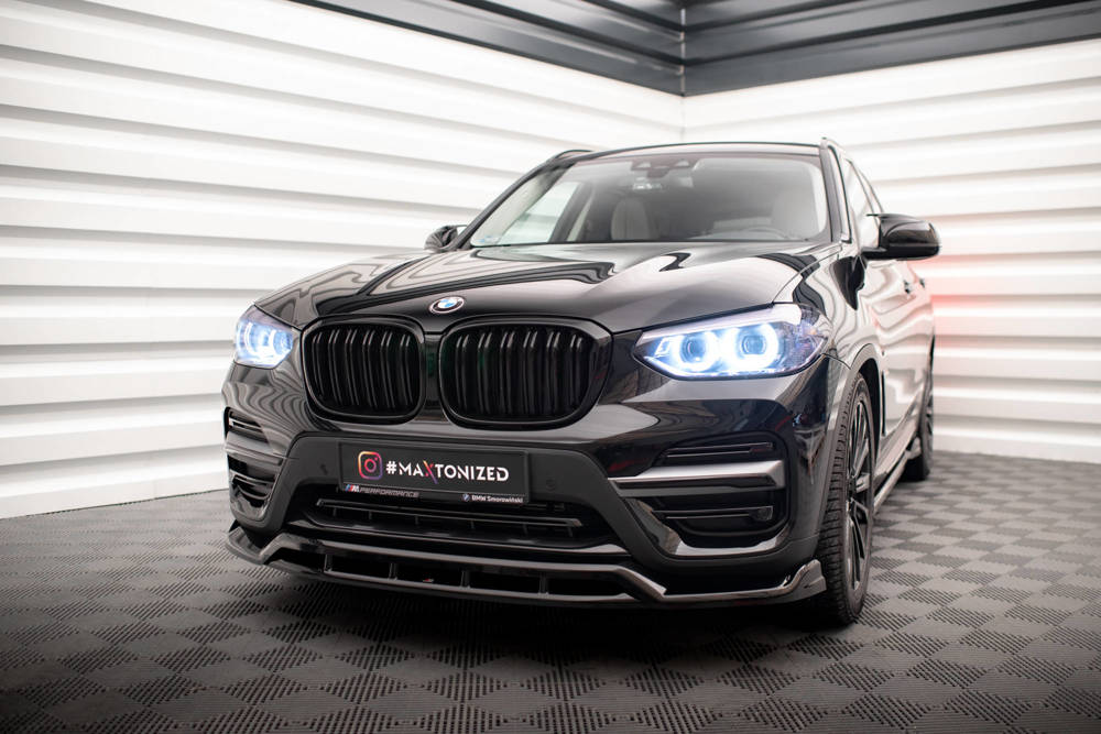 Voorspoiler BMW X3 G01 2017 - 2021 Maxton Glans Zwart