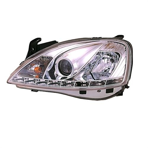 Faros Opel Corsa C Dayline Los ojos del Diablo cromo