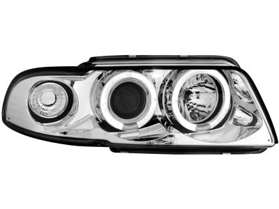 Faros Audi A4 95-99 Angel Eyes cromo