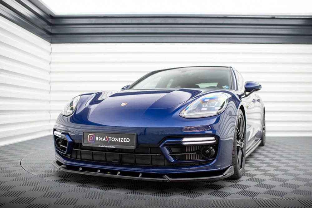 Voorspoiler V.2 Porsche Panamera E-Hybrid 971 Facelift  2020 - Maxton Glans Zwart
