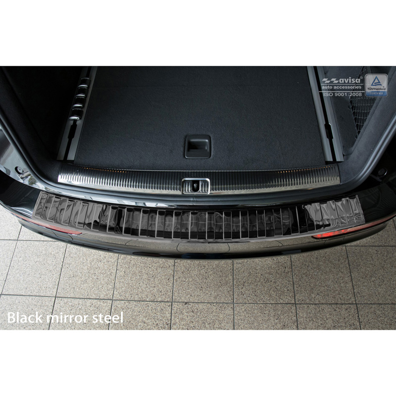 Zwart-Chroom RVS Achterbumperprotector  Audi Q5 2008-2012 & 2012- 'Ribs'