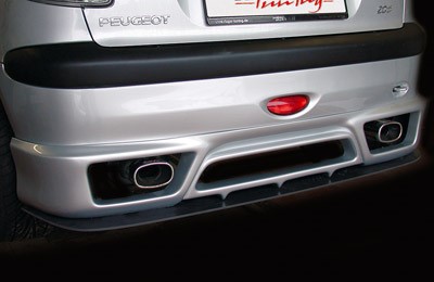 Achteraanzet Peugeot 206 grote achterbumper Rieger
