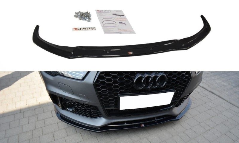 Voorspoiler V.1 Audi RS7 C7 FL Maxton Glans Zwart