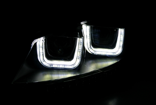 Headlights VW Polo 6R 09- DRL black Facelift look