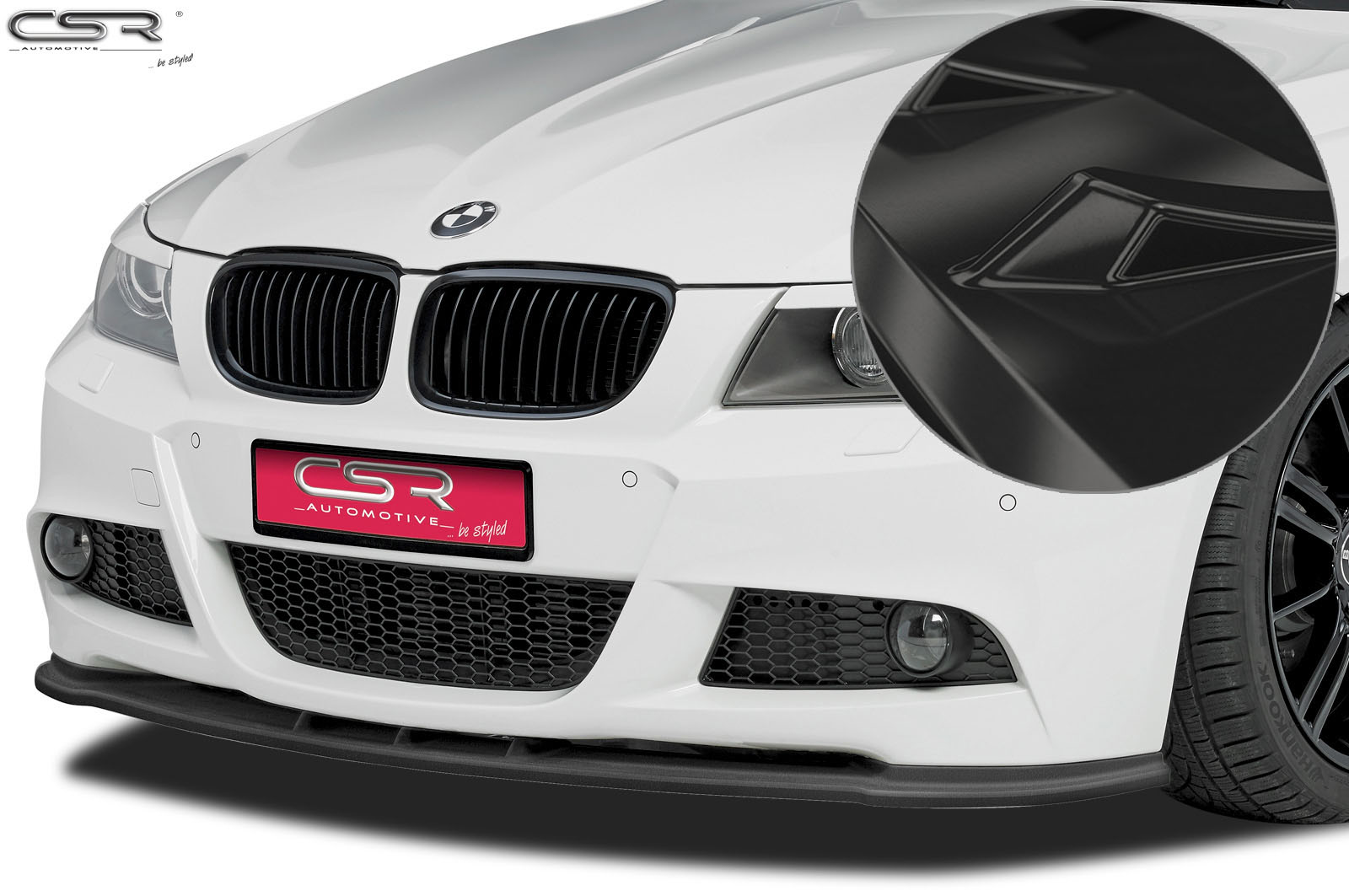 Voorspoiler BMW 3er E90 / E91 Glans Zwart – 09/2008–05/2012