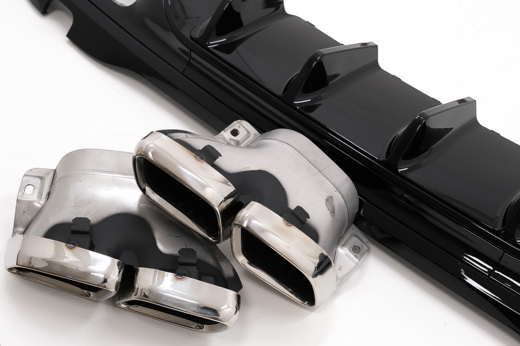 Diffuser Mercedes C Klasse W206 S206 63 AMG Look Chroom