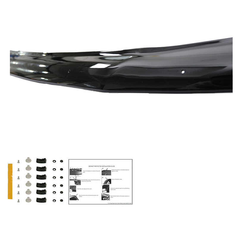 Motorkapbeschermer (steenslagcover)  Volkswagen Transporter T5.1 2010-2015 - Glanzend zwart