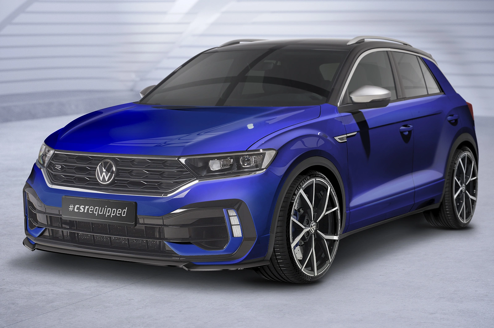 Voorspoiler VW T-Roc (A1) R Glans Zwart van CSR Automotive (2019-2021, Voor Facelift)