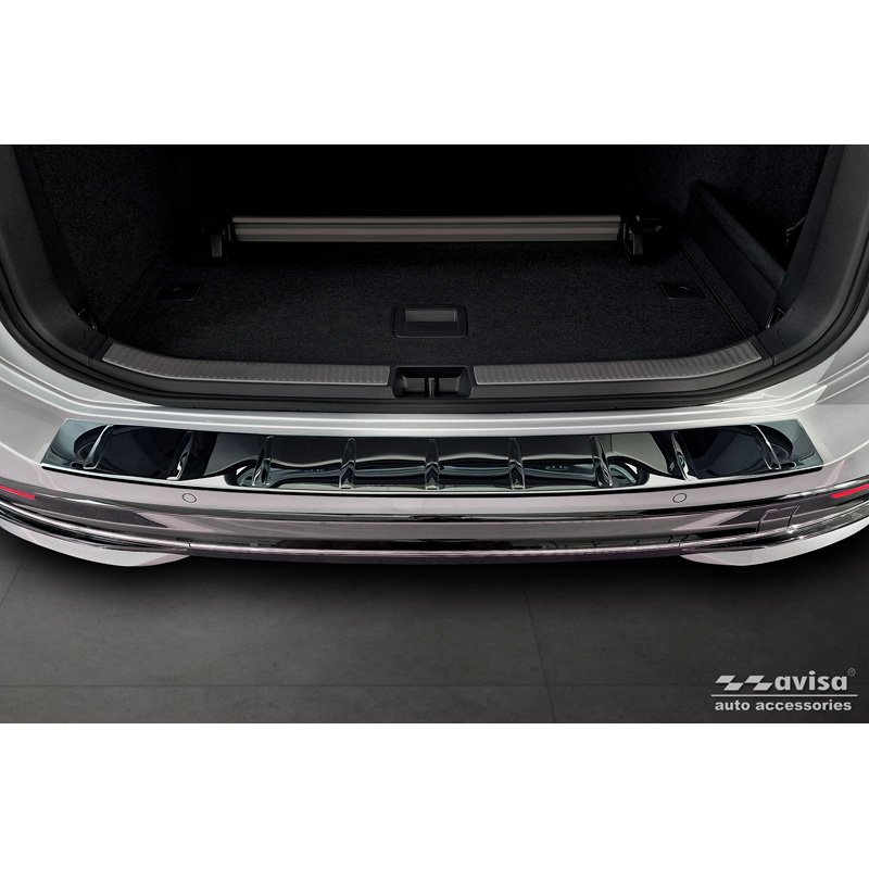 Zwart-Chroom RVS Achterbumperprotector  Volkswagen Passat Variant (CJ5) 2023- 'Ribs'