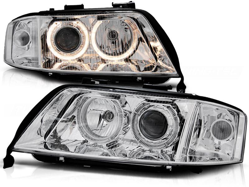 Faros Audi A6 97-98 Angel Eyes cromo para Orgineel Xenon