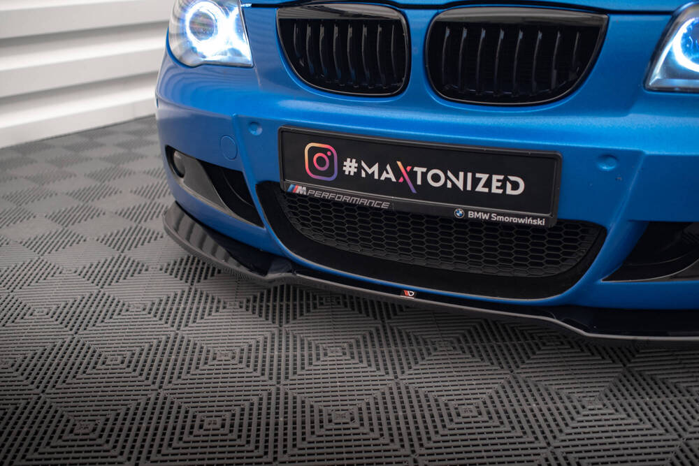 Voorspoiler V.1 BMW 1 Serie M Pakket E87 Maxton Glans Zwart