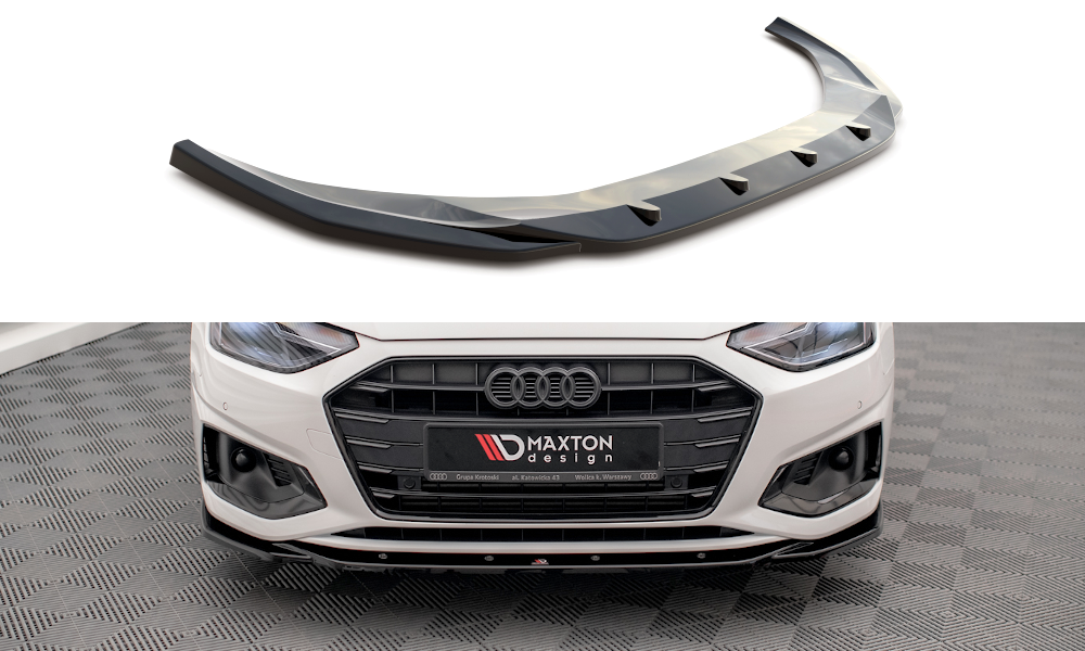 Voorspoiler V.2 Audi A4 B9 FL Maxton Glans Zwart