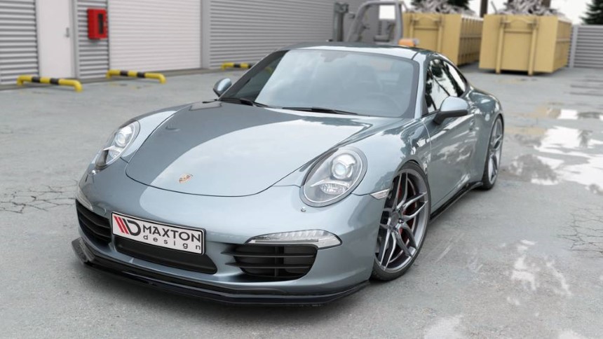 Voorspoiler Porsche 911 Carrera (991) Maxton Design glans zwart V.2