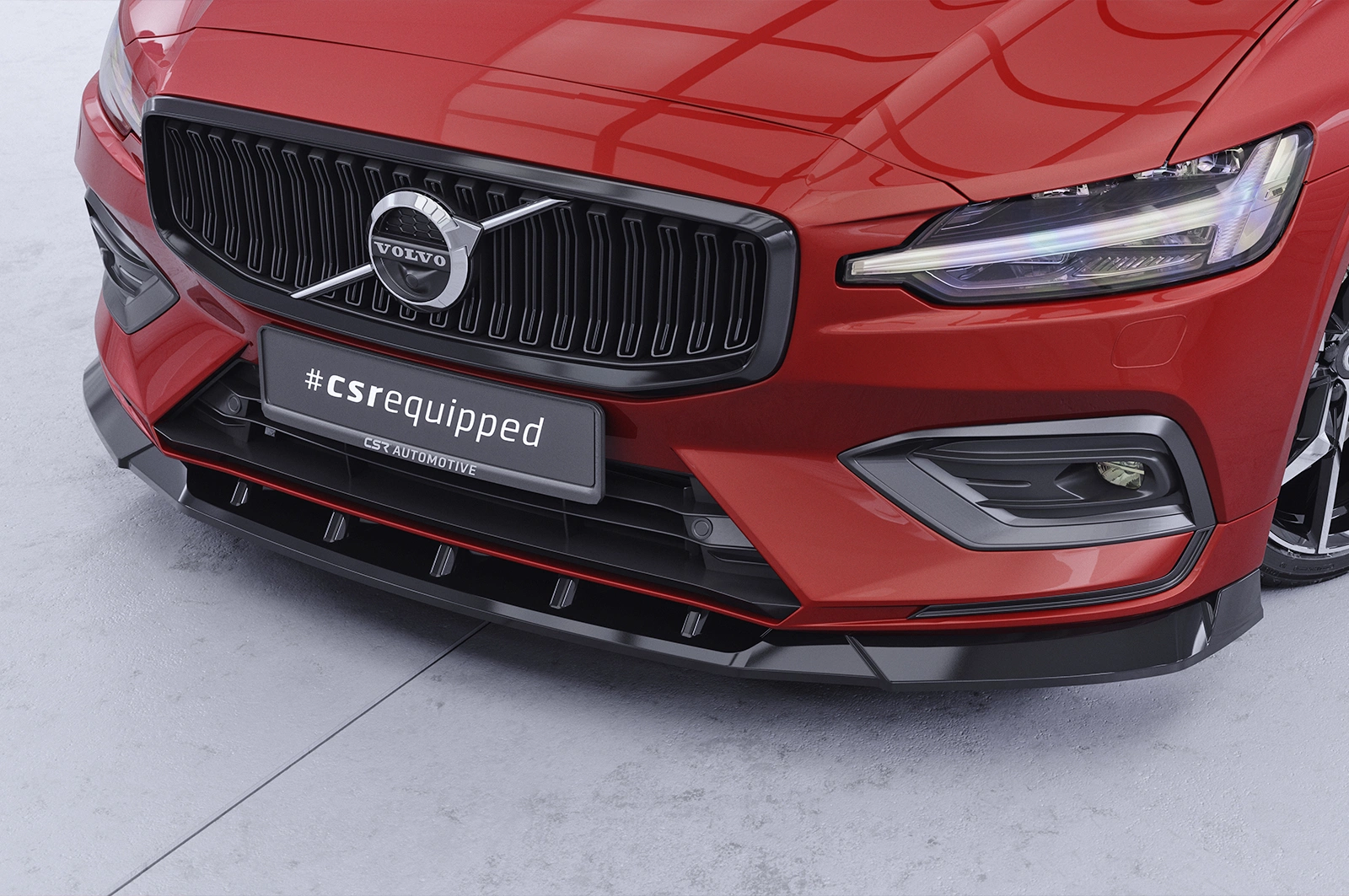 Voorspoiler Volvo S60 (3e Gen) / V60 (2e Gen) Glans Zwart - CSR Design