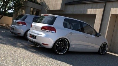 Diffuser VW Golf 6 Met 2 Uitlaatgaten Glans Zwart