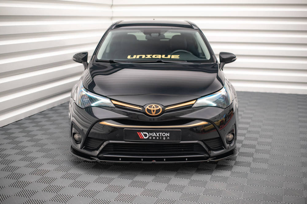 Voorspoiler V.2 toyota avensis MK3 Facelift glans zwart