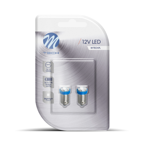 2x M-tech BA9S 12v 4x SMD3528 LED blauw