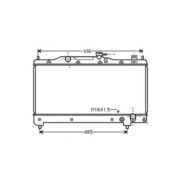 Radiator TOYOTA AVENSIS 97->> 325x660x16 2.0 94KW