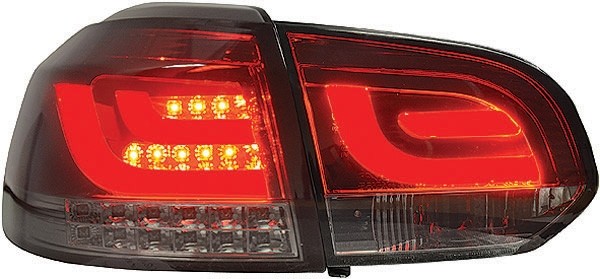Taillights VW Golf VI with Lightbar and LED 08-12 red/Smoke