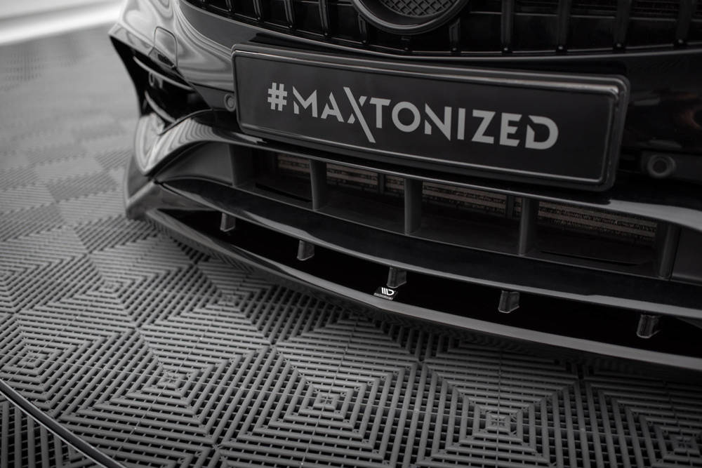 Voorspoiler V.2 Mercedes A Klasse AMG Line W176 FL Maxton Glans Zwart