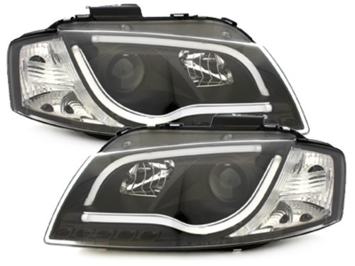 Headlights Audi A4 8E A3 8P 03-08 Tube Light LED chome