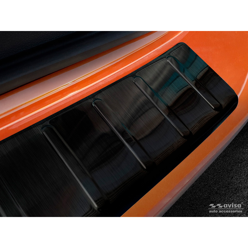Zwart RVS Achterbumperprotector  Volkswagen T-Cross 2019-2024 & FL 2024- 'Ribs'