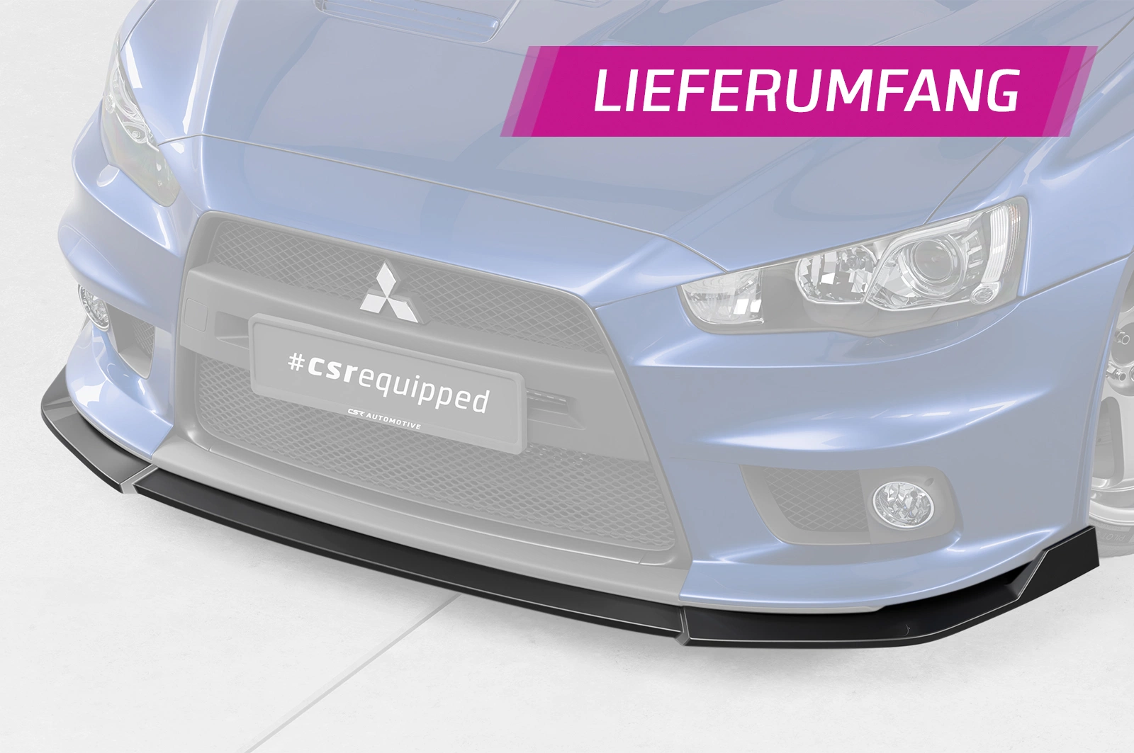 Voorspoiler Mitsubishi Lancer Evolution X glans zwart