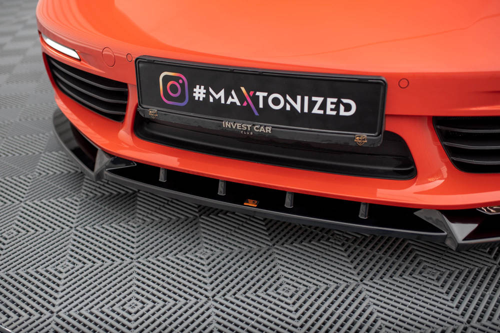 Voorspoiler V.1 Porsche 718 Cayman 982c Maxton Glans Zwart
