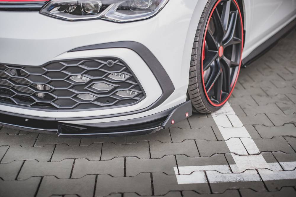 Voorspoiler V.3 Volkswagen Golf 8 GTI / R-Line Maxton Glans Zwart