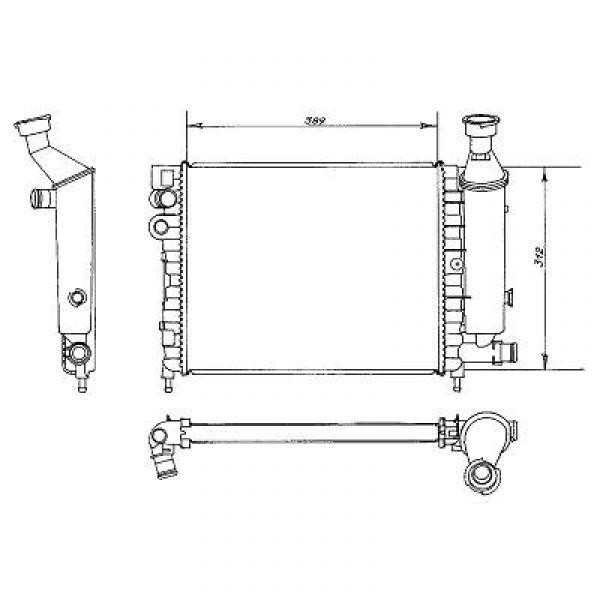 Radiator CITROEN AX 91-96 389x312 14 GtI +AC