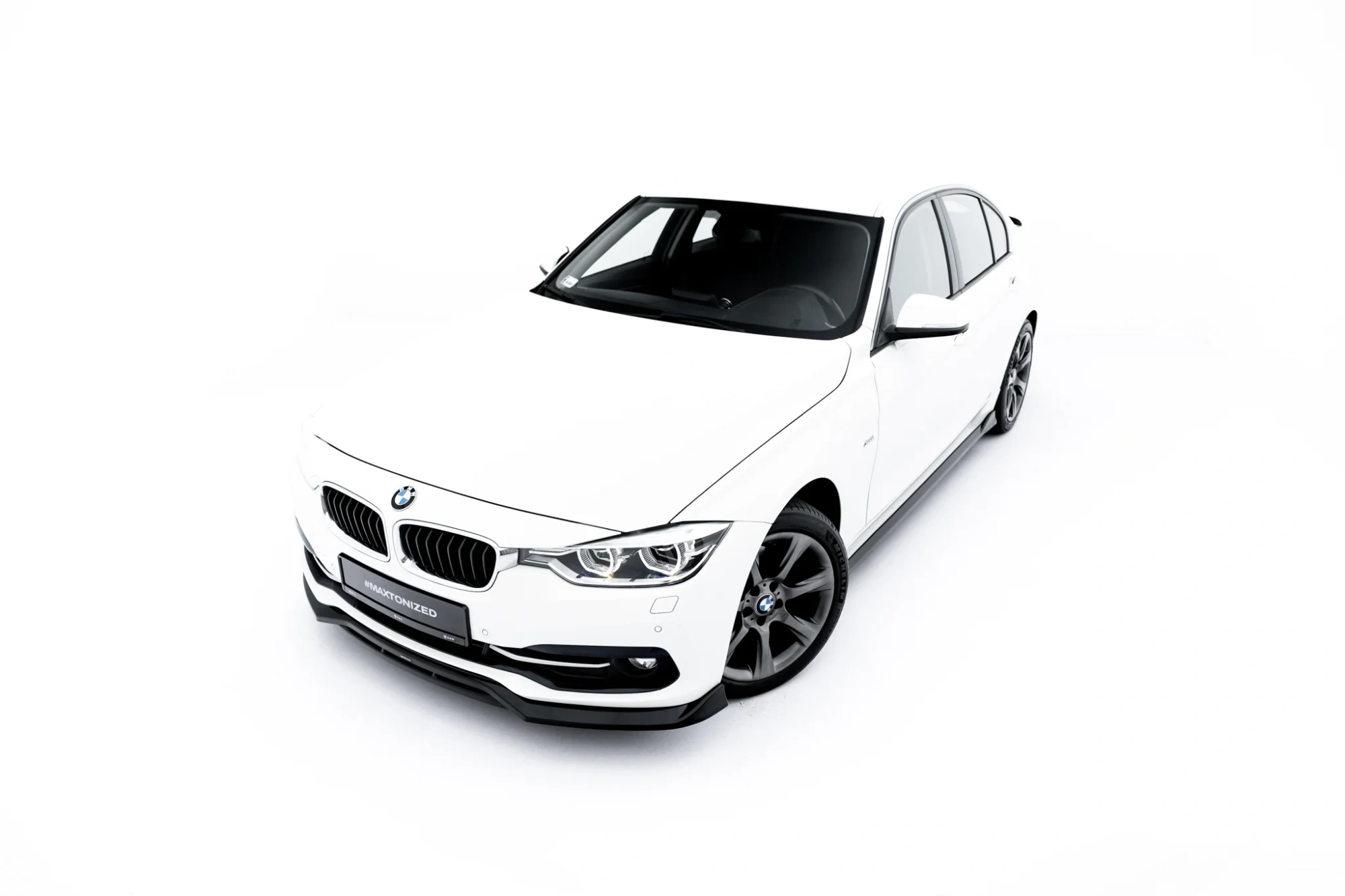 Front Splitter BMW 3 Sportline Sedan / Touring F30 / F31 Maxton Glanzend Zwart