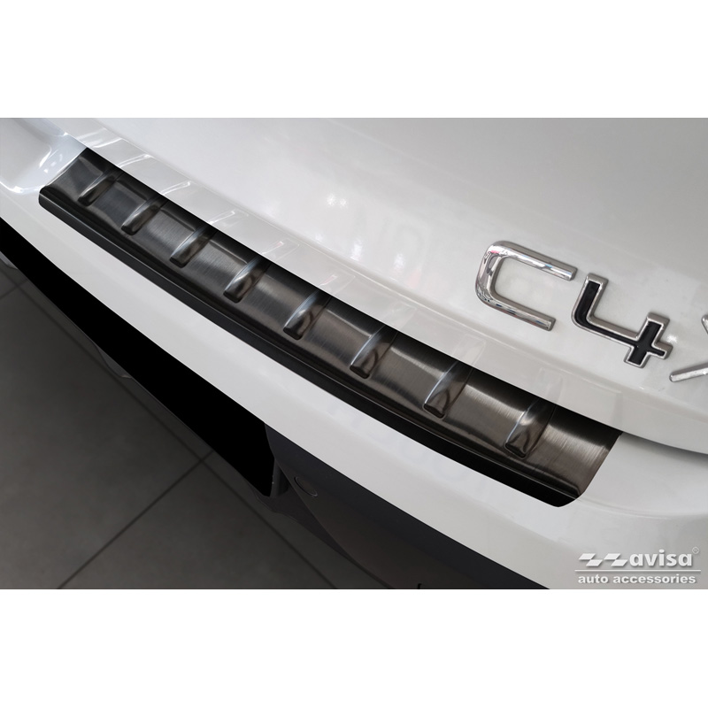 Zwart RVS Achterbumperprotector  Citroën C4 X 2023- 'Ribs' (2-delig)