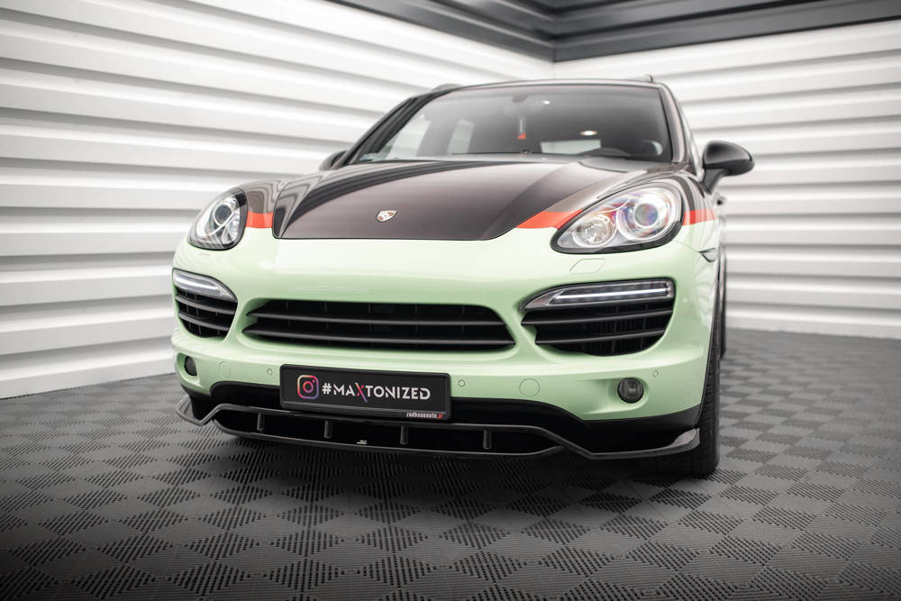Voorspoiler Porsche Cayenne MK2 Maxton Glans Zwart