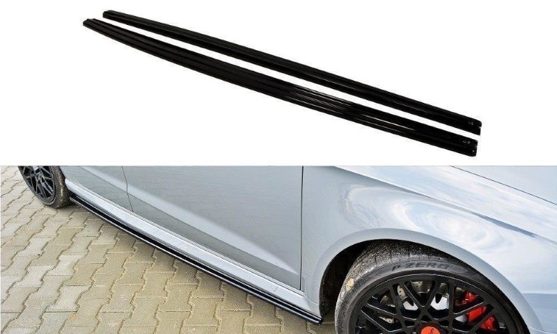 Zijskirts Diffusers Audi RS3 8V Sportback Glanzend zwart