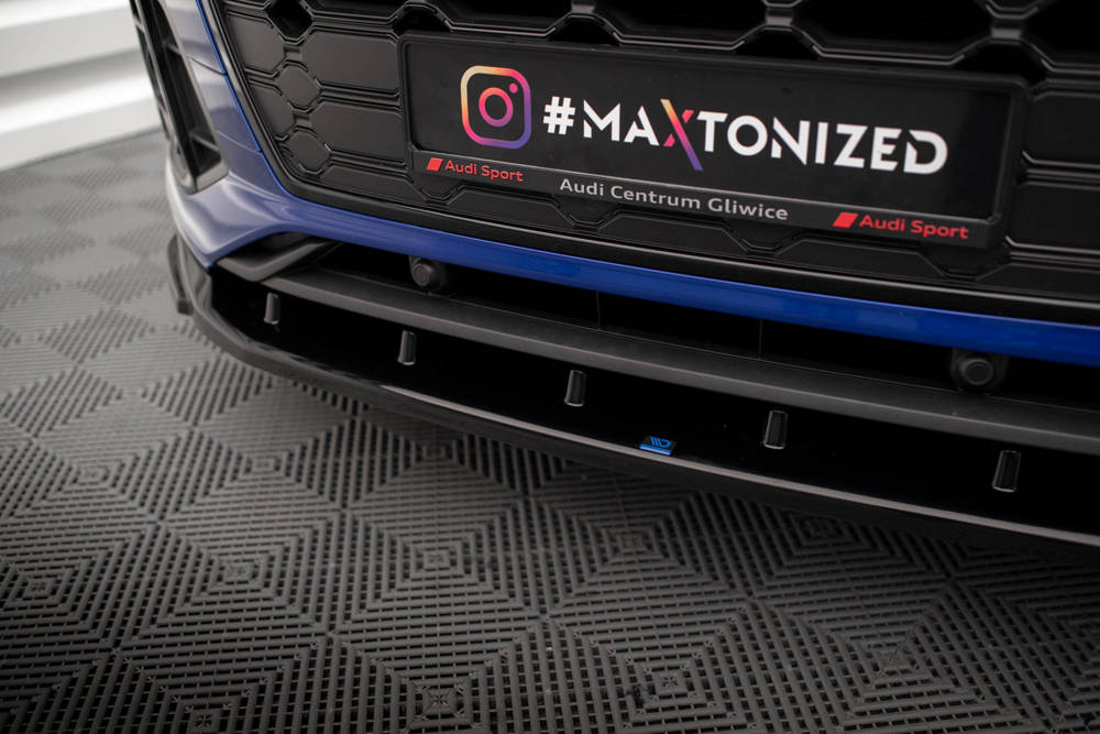 Voorspoiler V.2 Audi SQ5 / Q5 S-Line SUV / Sportback Facelift Maxton Glans Zwart