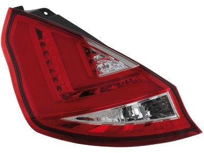 Taillights Ford Fiesta LED red/chome 08-