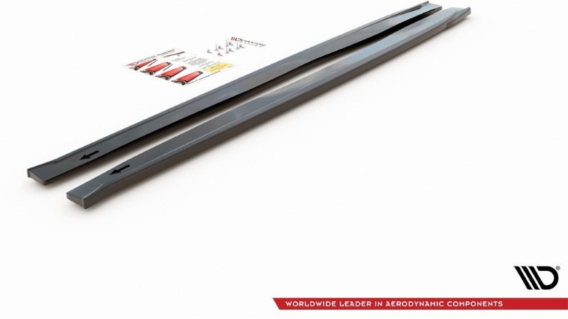 Zijskirts Diffusers Fiat 124 Spider Abarth Glanzend Zwart