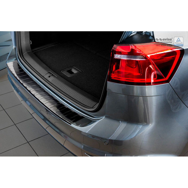 Zwart RVS Achterbumperprotector Volkswagen Golf VII Sportsvan 20