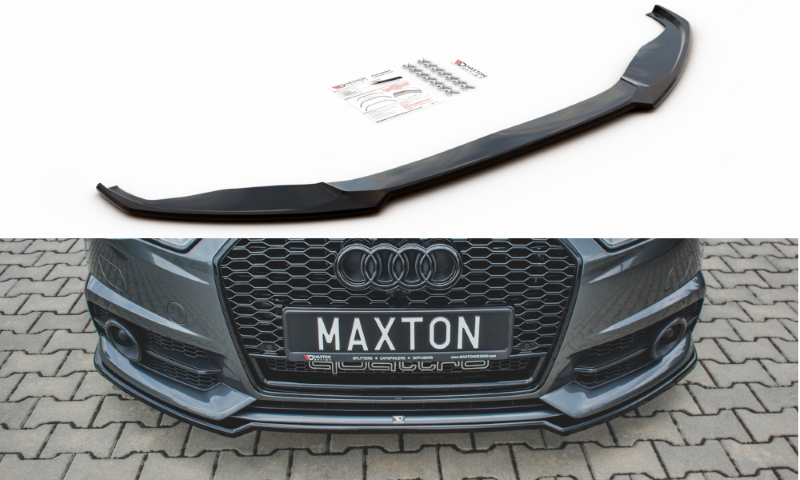 Voorspoiler Audi S6 / A6 S-Line C7 FL Glanzend Zwart