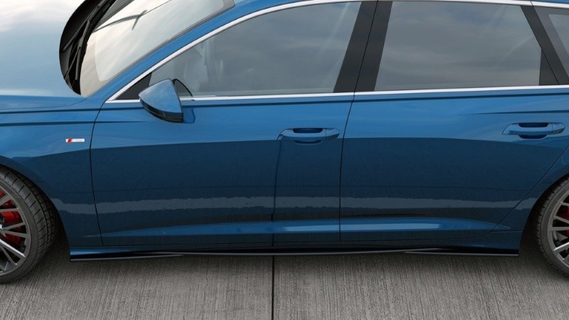 Zijskirts Audi A6 S-Line / S6 C8 Maxton Glans Zwart